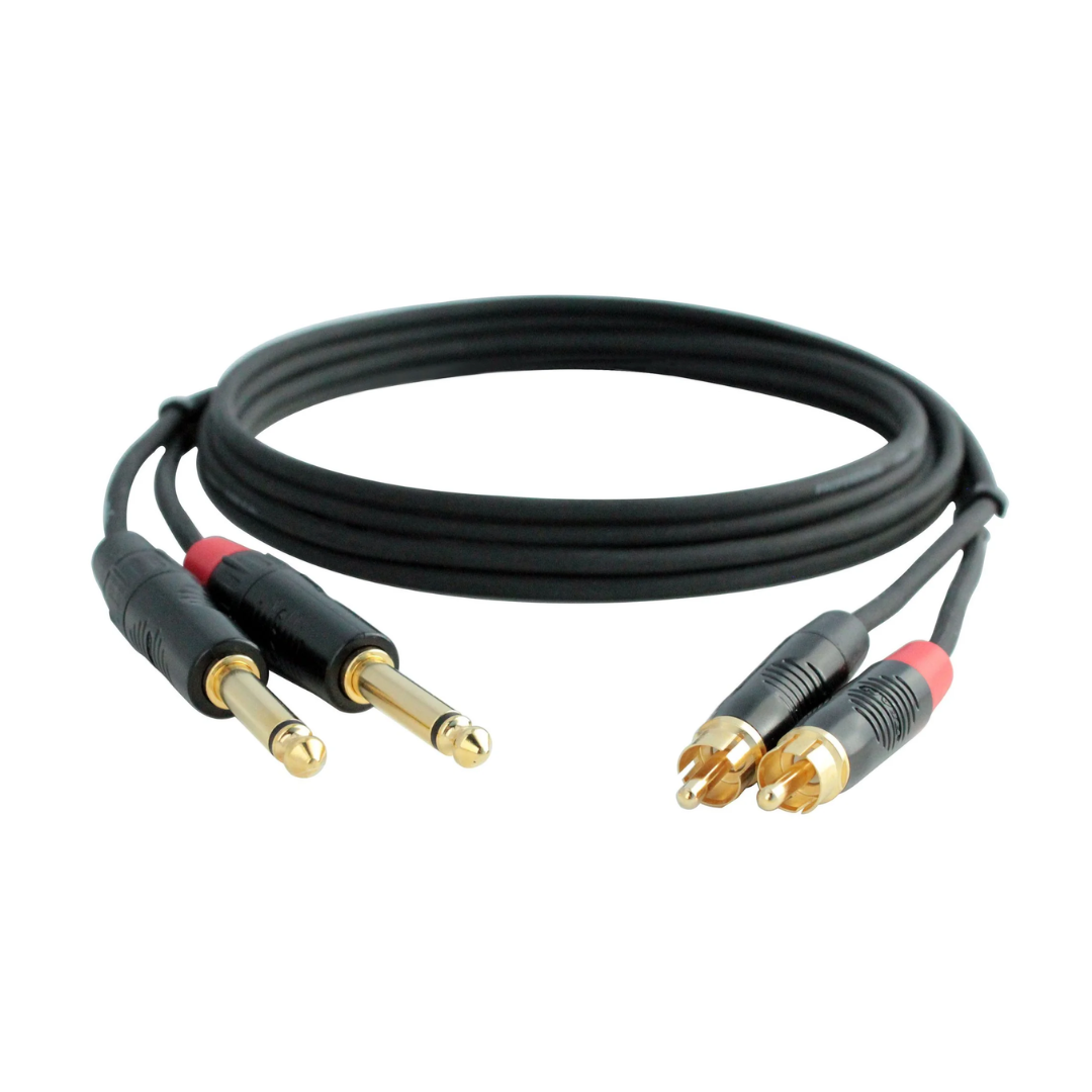 RCA (2) to 1/4" (2) Stereo Cable