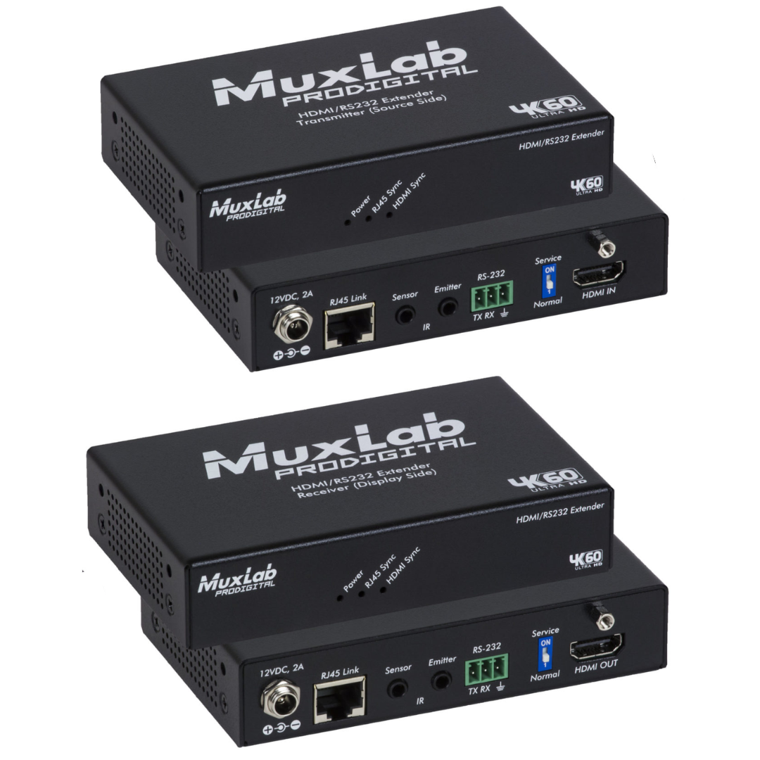 Muxlab HDMI/RS232 Extender Kit, HDBT, 4K/60